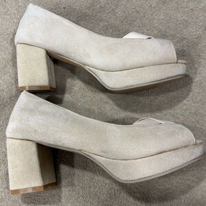 Chic Beige Block Heel Pumps